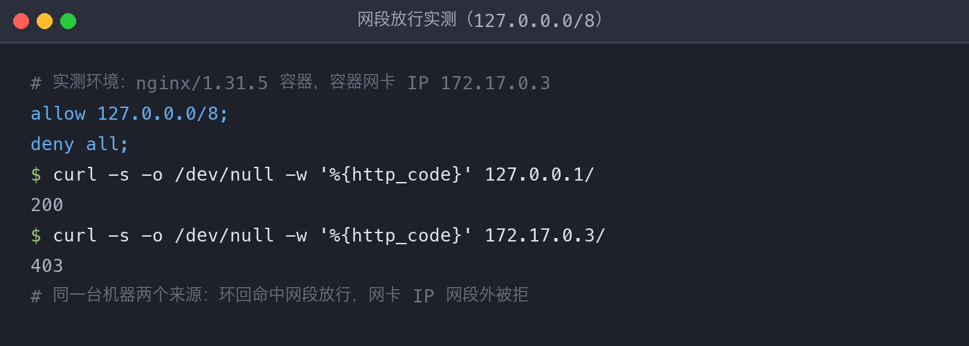 网段放行实测