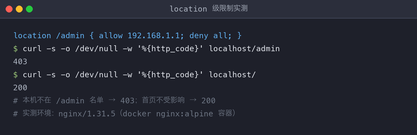 location 级限制实测