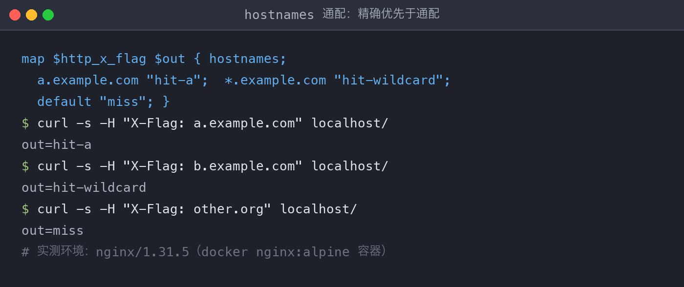 hostnames 通配实测